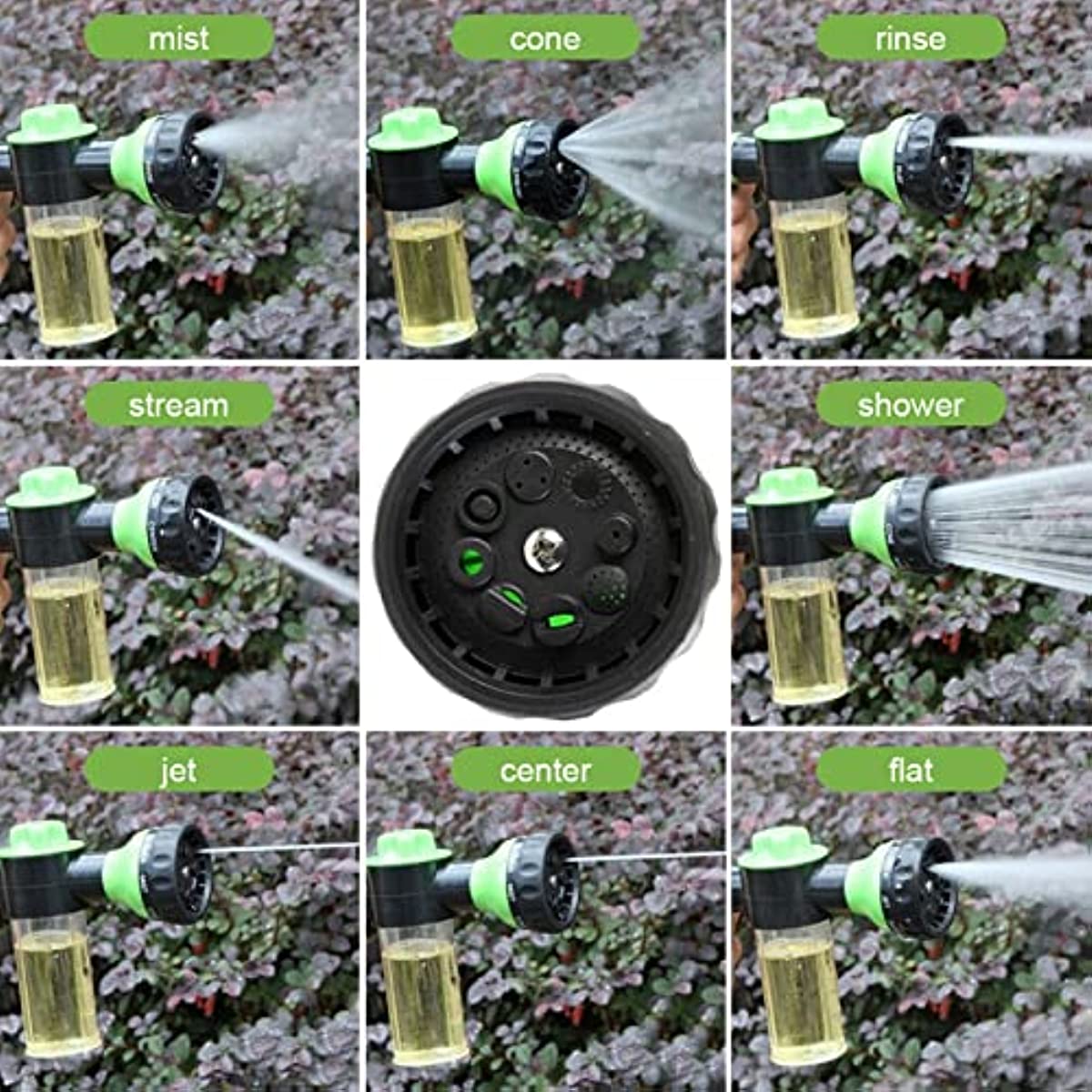 Pulverizador de espuma de coche Boquilla de agua aspersor con jabón  depósito de jardín manguera de agua spray pistola