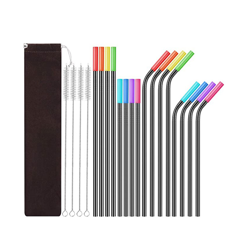 Eco-Friendly Reusable Stainless Steel Straws and Cleaning Brush