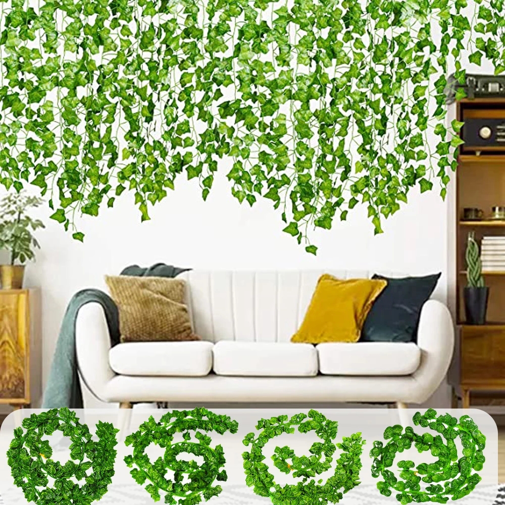 7.5 M Artificial Plants Leaves Garland Artificial Ivy Fake Vine Plants  Handmade for Home Decor Wedding