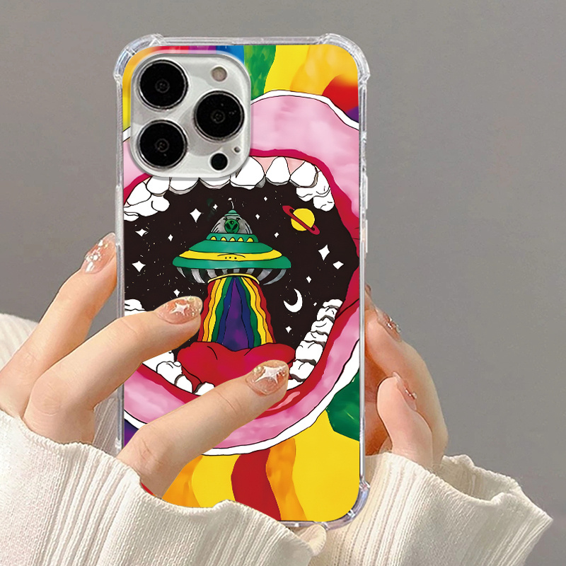 Big Mouth Pattern Silicone Anti Falling Phone Case Iphone 14 Temu