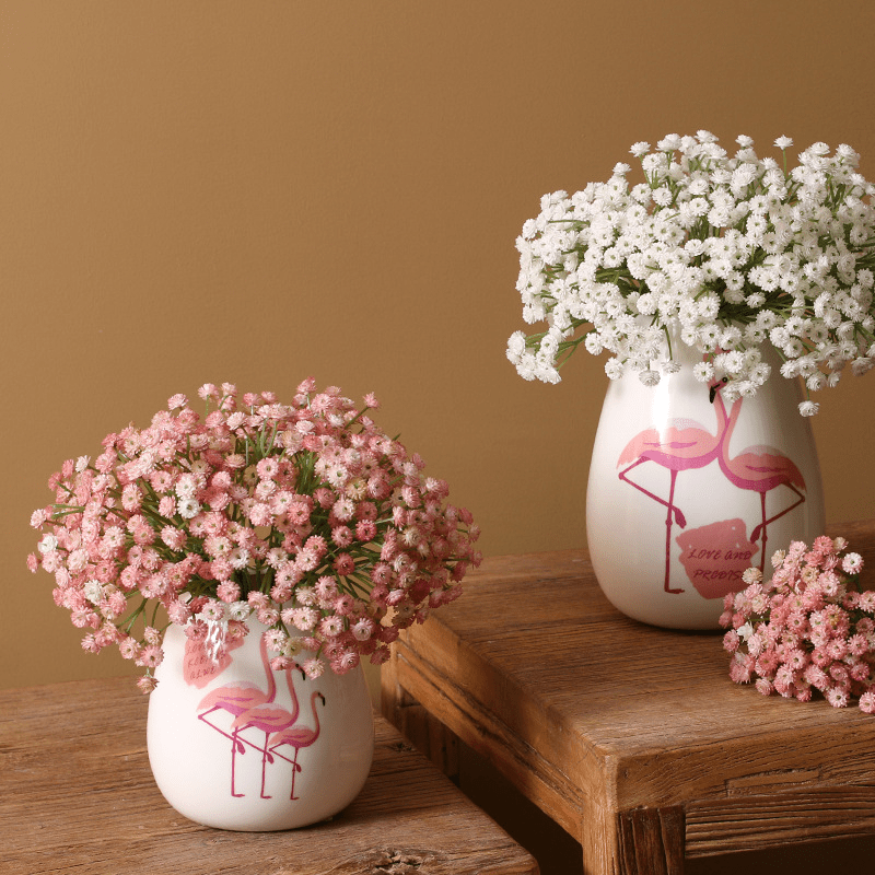  LUCKY SNAIL 5 PCS Babys Breath Artificial Flowers Bulk Fake  Flower for Christmas Real Touch Fake Flowers for Wedding Home Party Office  Table Centerpiece Décor(Rose red) : Home & Kitchen