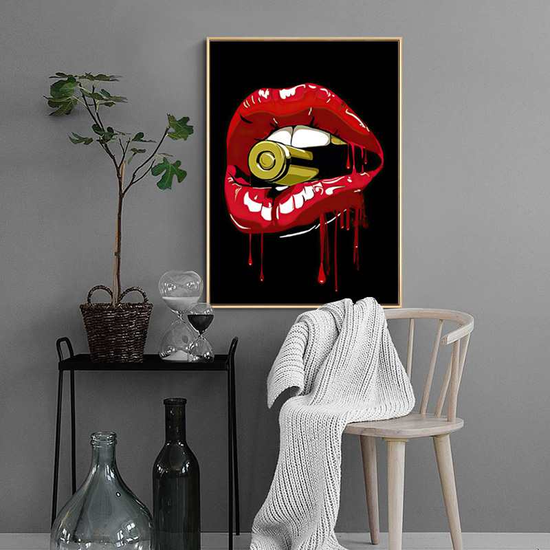 Red Lips Canvas Wall Art - Vibrant Home Decor for a Bold Statement –  GraffitiWallArt