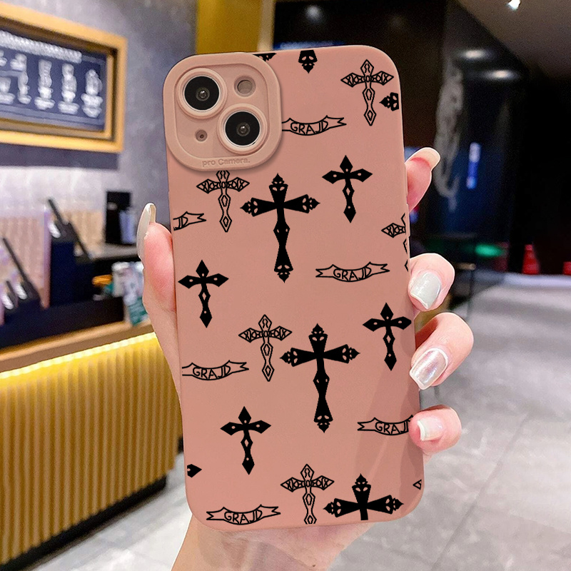 Stylish Cross Pattern Phone Case For Iphone 14/13/12/11/xr/xs/7/plus/pro Max/mini  - Temu