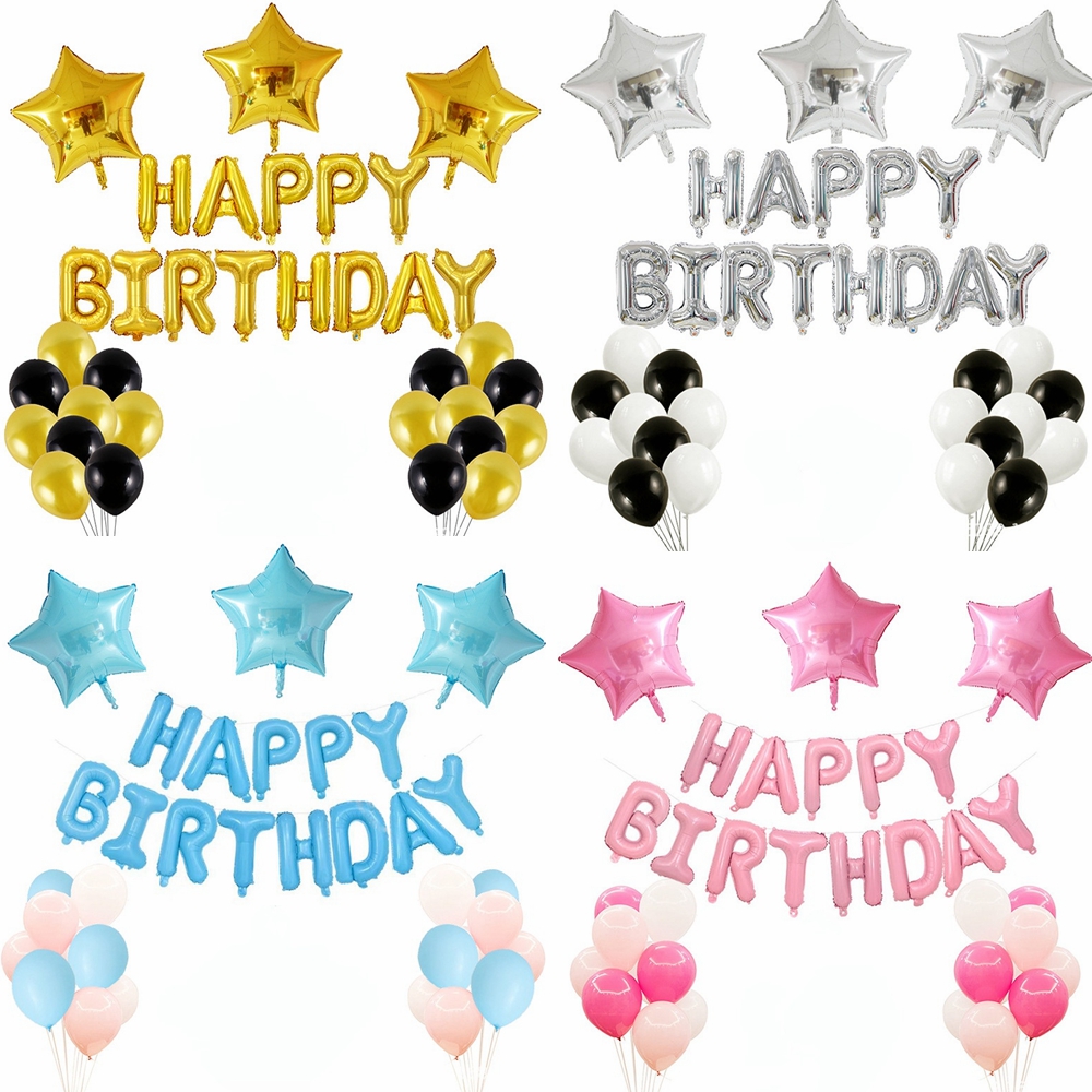 Happy Birthday Balloon Banner Mylar Foil Letter Birthday - Temu