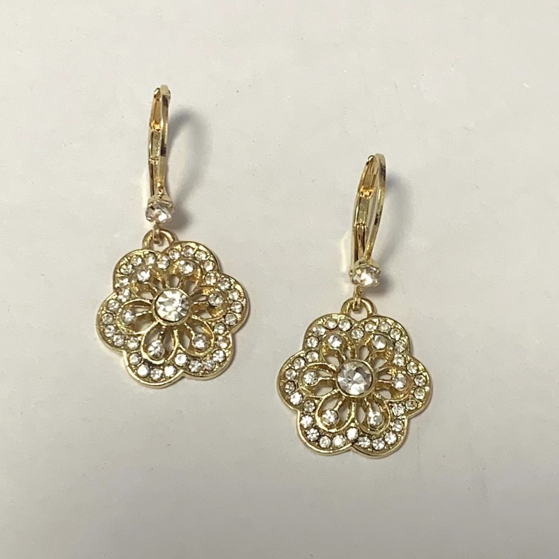 2pcs Gemstone Flower Stud Earrings for Unisex