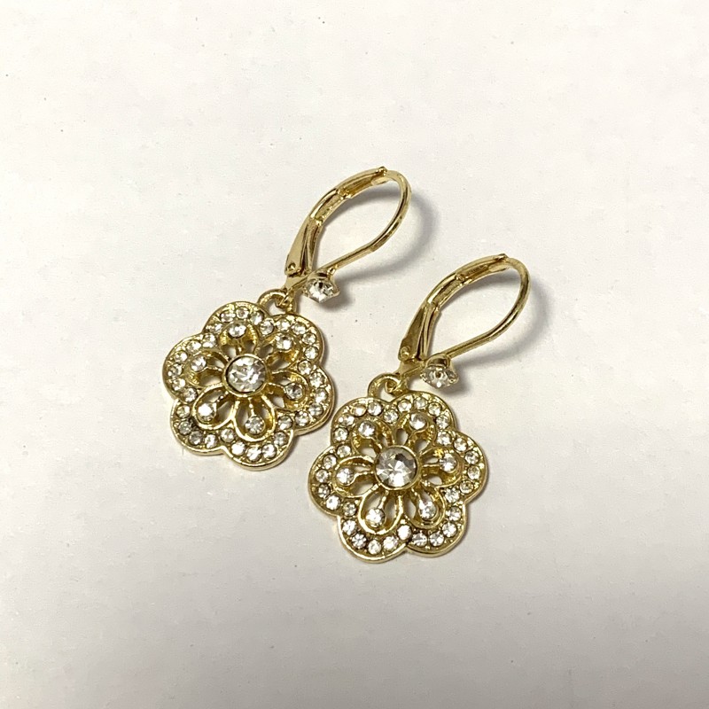 2pcs Gemstone Flower Stud Earrings for Unisex