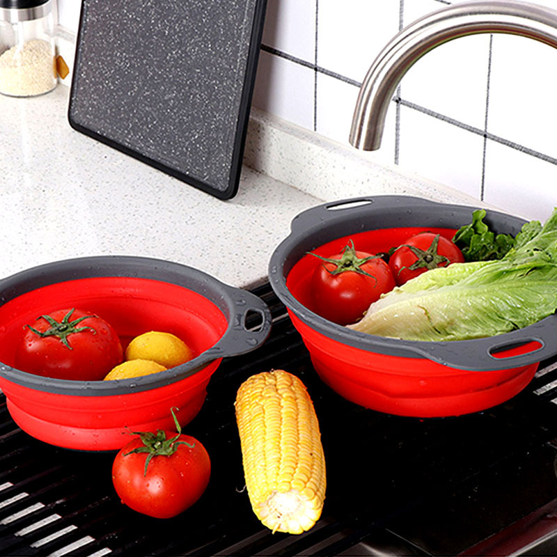 2 Pieces/Set Collapsible Foldable Fruit Vegetable Washing Basket