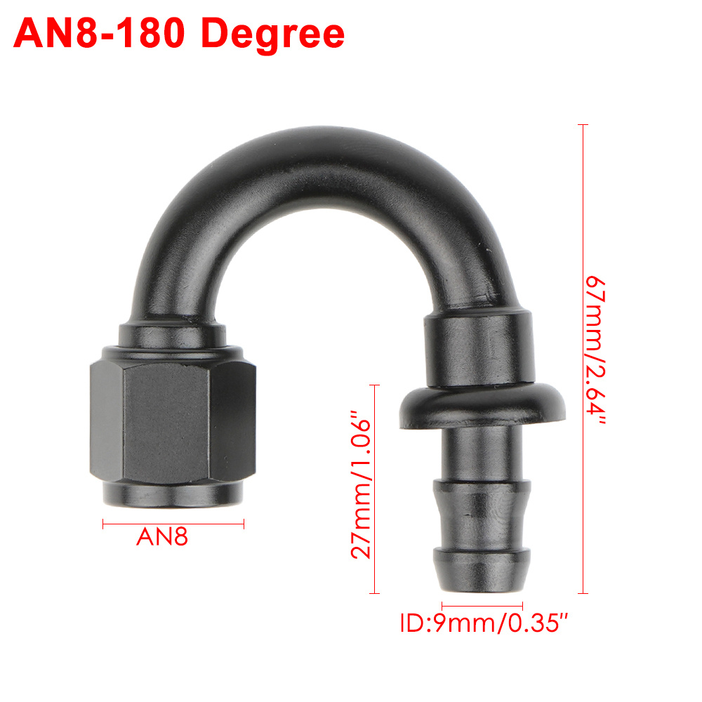 AN4/AN6/AN8/AN10/AN12 スイベルプッシュロックホースエンド