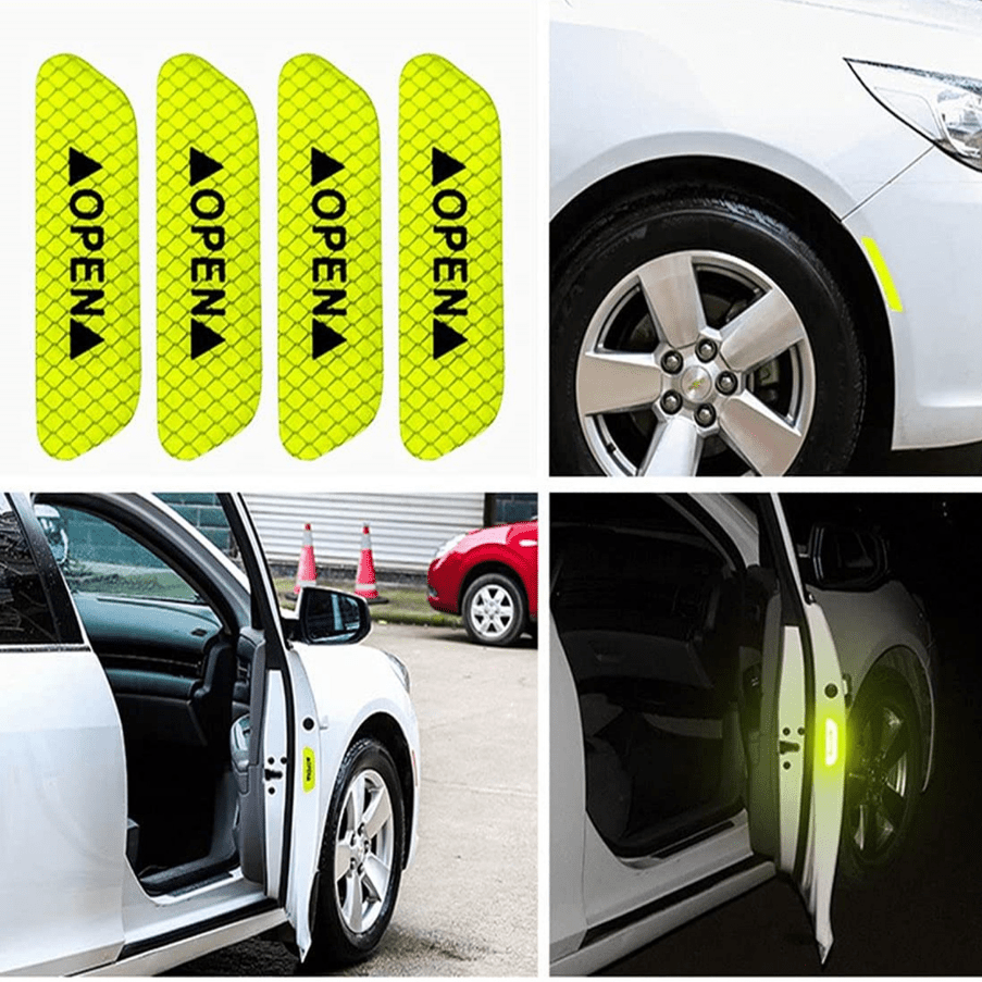 4 Teile/satz Reflektierende Autotüraufkleber,  Sicherheitsöffnungswarn-reflektorband-aufkleber, Auto-autozubehör,  Außeninnen-reflektoraufkleber - Gesundheit & Haushalt - Temu Austria