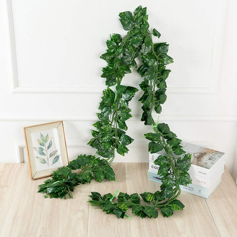 Beebel Ivy Leaves 85Ft 12 Strands Artificial Fake Leaves Hanging