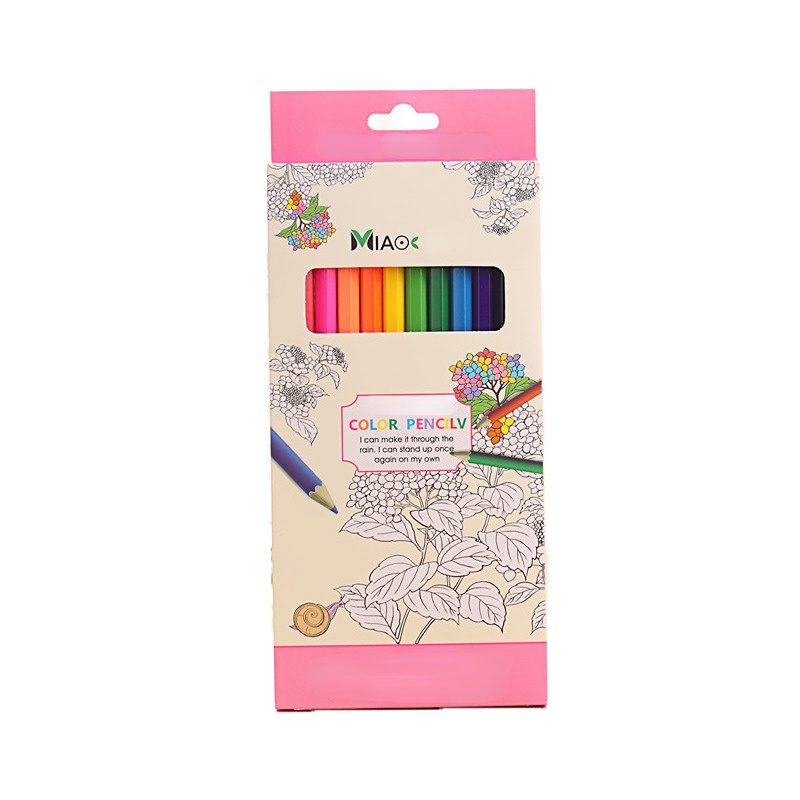 Cartoon Colored Pencils 12 Colors Drawing Pen With Pencil - Temu