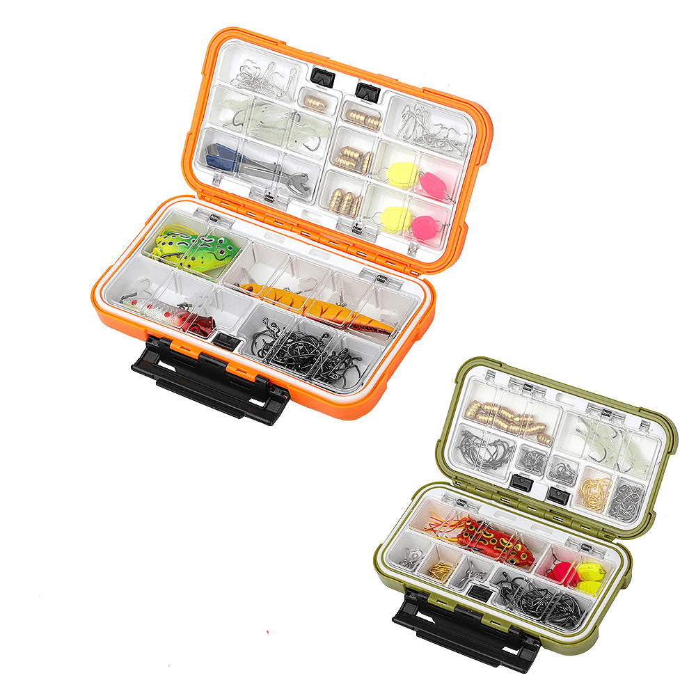 LIZEALUCKY Fishing Tackle Boxes, 2colors Fish Tackle Storage With  Adjustable Dividers, 24 Slots Fishing Tackle Accessories Waterproof Box[ Orange] 