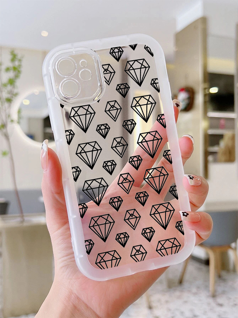 diamond full screen diamond transparent around soft shell Temu