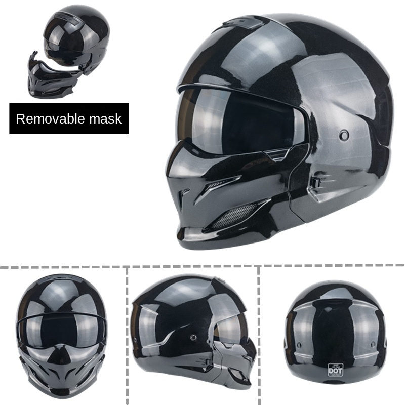 Casco de moto para hombre, protector de cara completa para adulto, gorra de  seguridad, transpirable, para Motocicleta