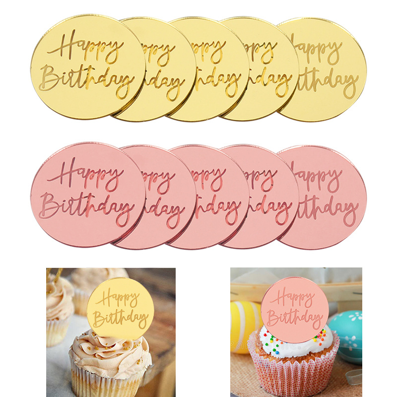 5pcs Décorations De Gâteau De Joyeux Anniversaire Inserts De