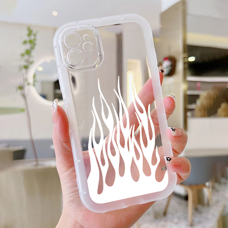 Flame Clear Soft Silicone Phone Case Iphone 14 13 12 11 Pro Temu