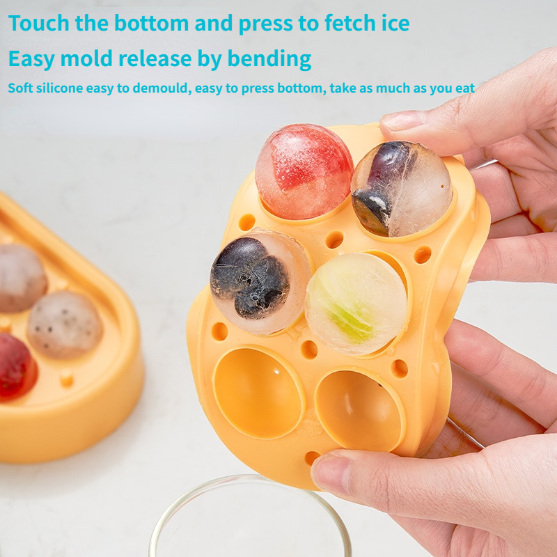 Ice Cube Maker Silicone Ice Mold 6 Cell Sphere Ice Ball Mold