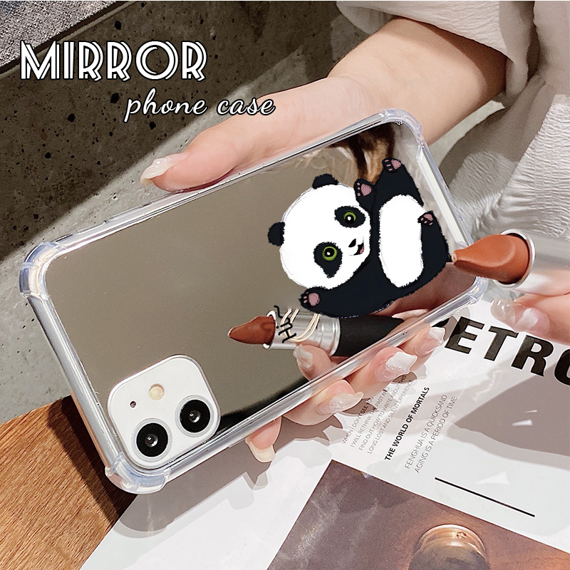 

Jd4876 Panda Pattern Print Mirror Protective Phone Case Anti-fall Protective Phone Case For Iphone 14 13 12 11 Xs Xr X 7 8 6s Mini Plus Pro Max Se Gift For Birthday/easter/boy/girlfriend