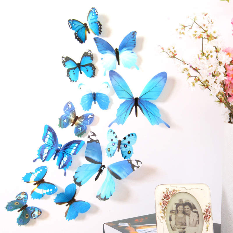 12pcs 3d butterfly wall stickers perfect for wedding room tv background living room decor christmas halloween thanksgiving day gift details 4