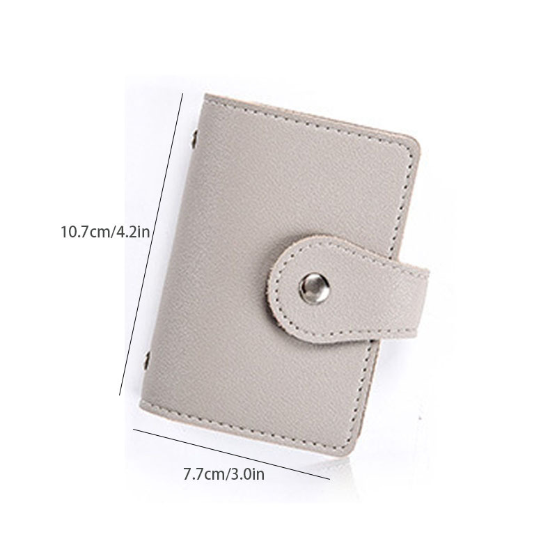 Grey Pebbled Leather Classic Card Holder - Classic Card Holders