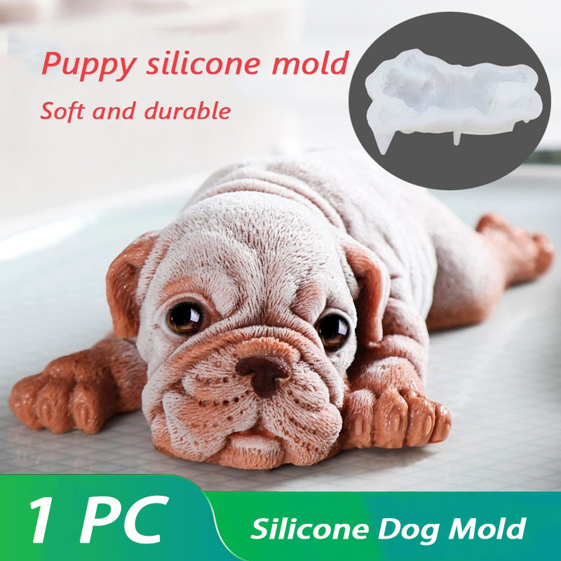 Cute Dog Shape Silicone Mold Bully Dog Bulldog Animal Styles Fondant Cake  Decorating Tools Dessert Sugar Crafts Chocolate Mould