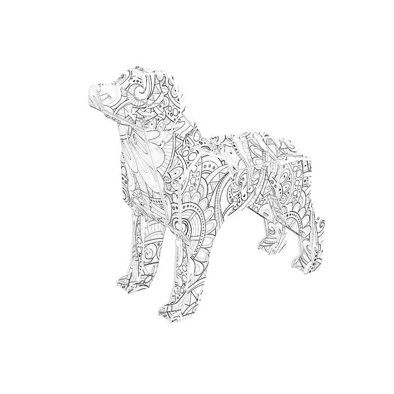 Zentangle dog pen art style