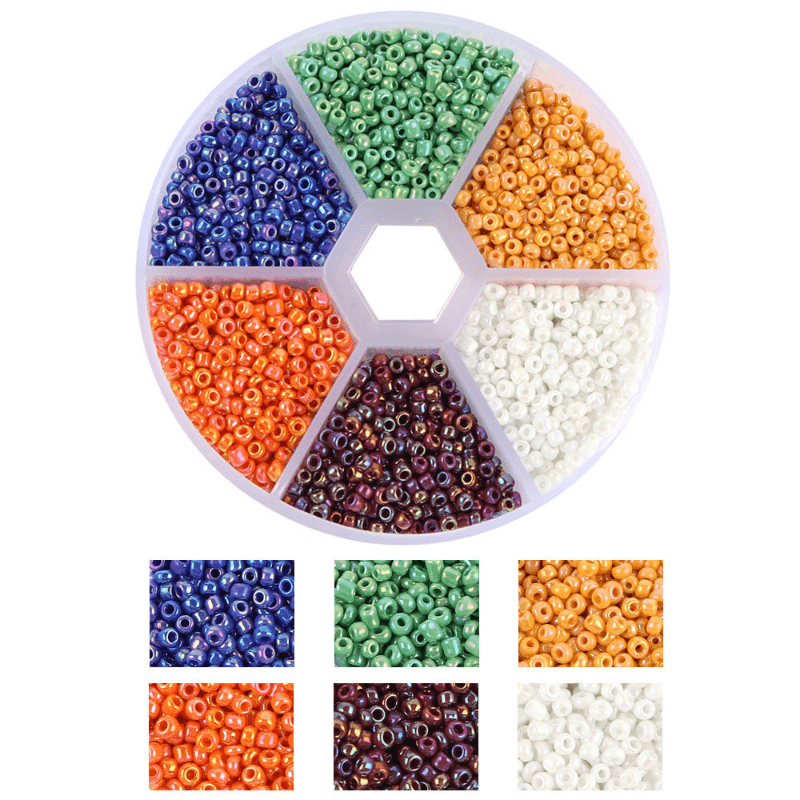 Multi style Boxed Glass Rice Beads Colorful Glass Seed Beads - Temu United  Arab Emirates