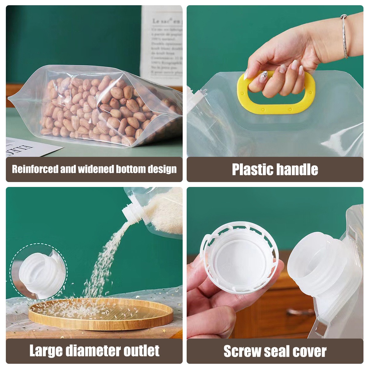 Food Storage Bag And Funnel, Sealed Moisture-proof Hand-held