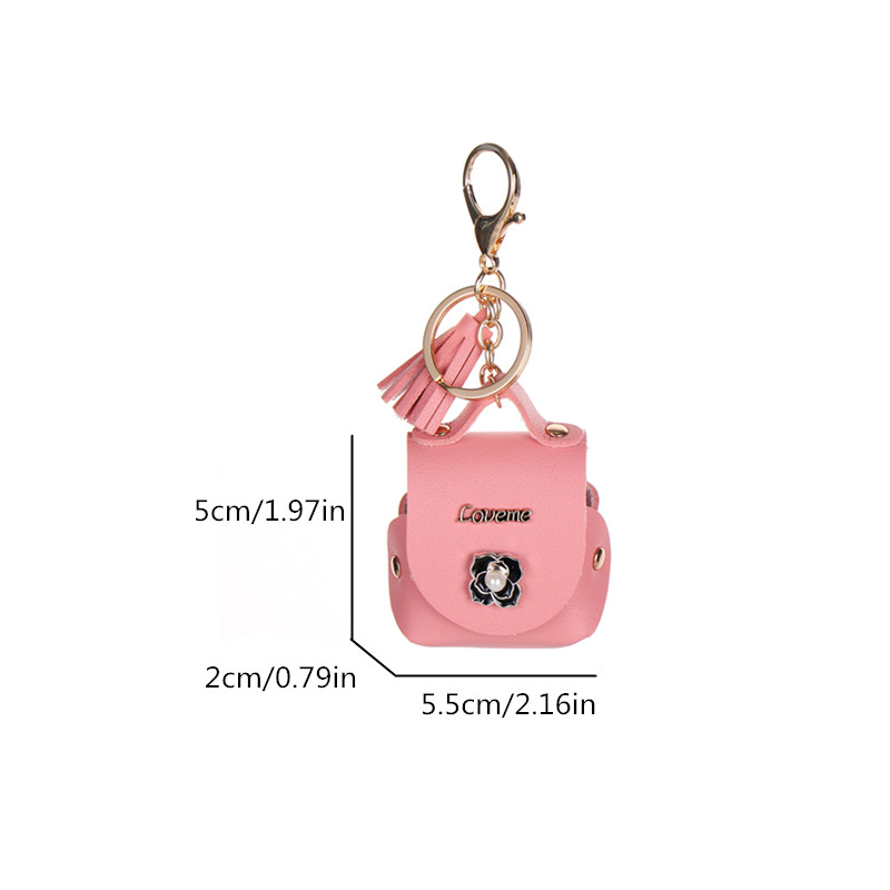 Mini Vintage Pattern Storage Bag, Portable Headphone Bag With Button, Faux  Leather Keychain Bag - Temu