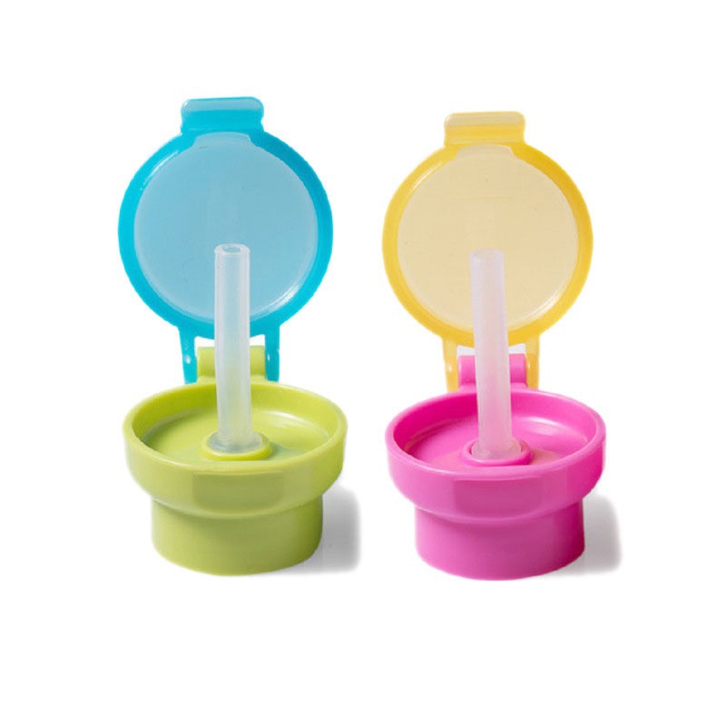 Kids Water Spill Proof Juice Soda Water Bottle Twist Cover With Straw Child  Safe Drink Straw