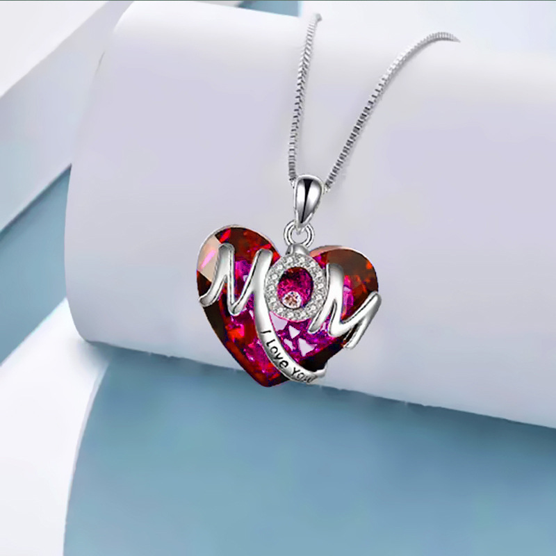 Gifts for Mom - Personalized necklace - Letter to Mom with Heart