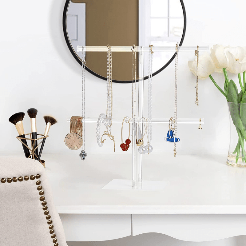 Clear Jewelry Stand Necklace Ring Earring Holder Display Rack