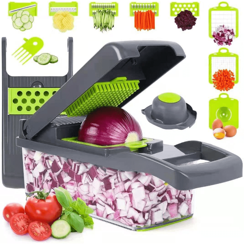 5 Core Vegetable Chopper Cutter 11-in-1 Multifunctional Pro Food Dicer with  Egg Slicer and Garlic Grater, Veggie Chopper with Container, Vegetable