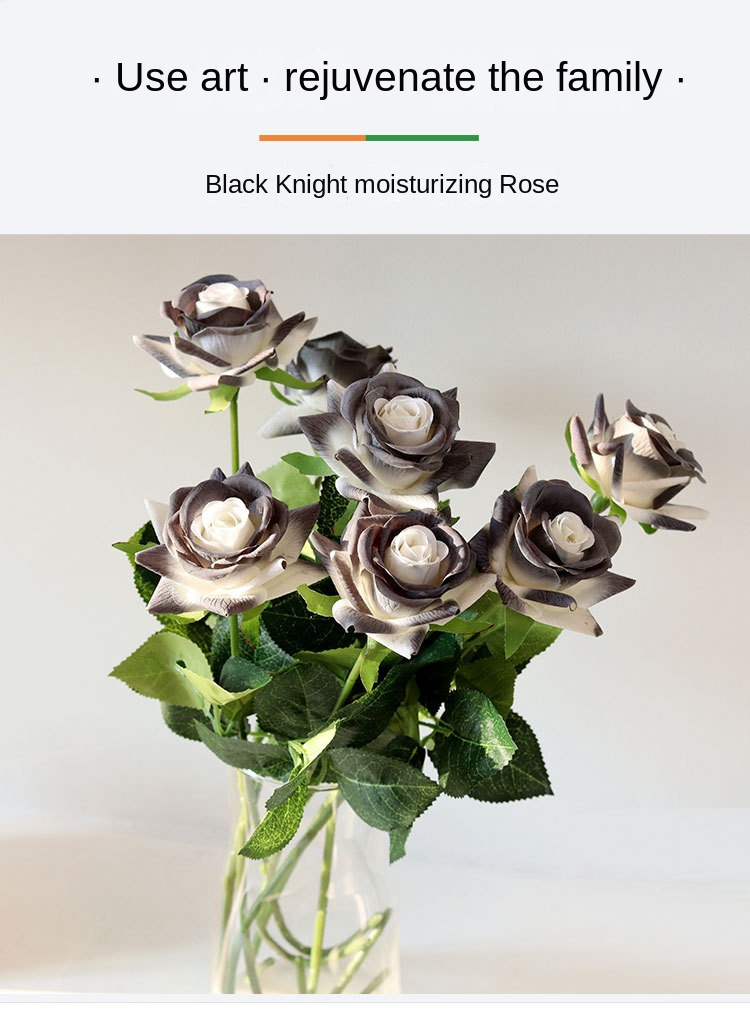 Artificial Roses Stem Fake Black Flowers Stem Plastic Rose - Temu