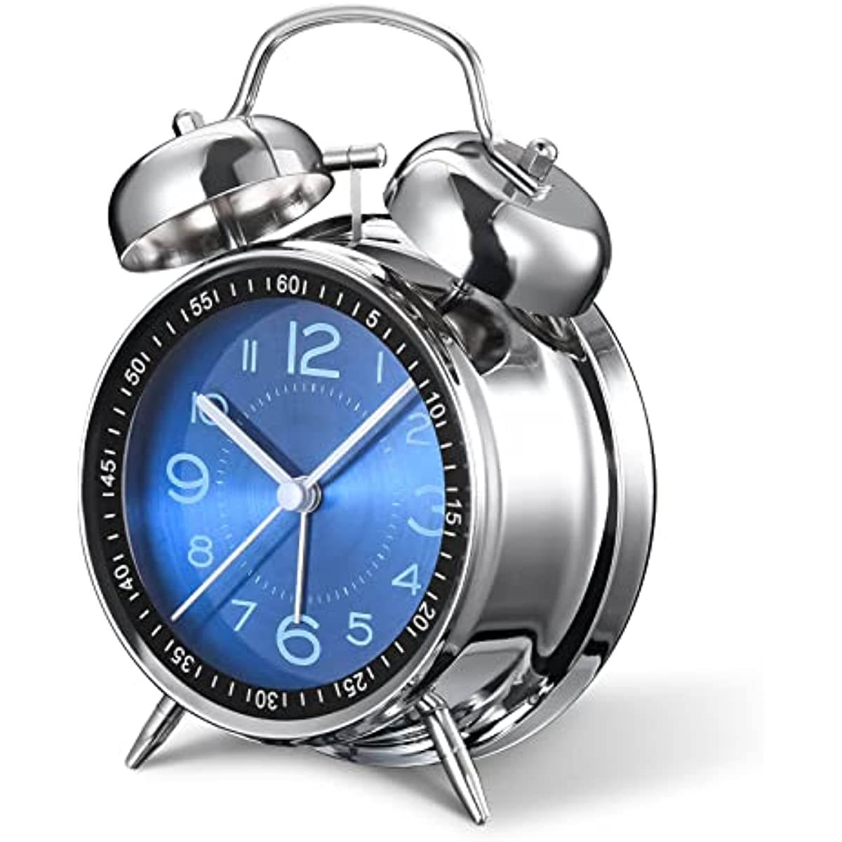 Despertador pequeño de viaje Reloj despertador silencioso de cabecera con  función de luz y repetición (azul)