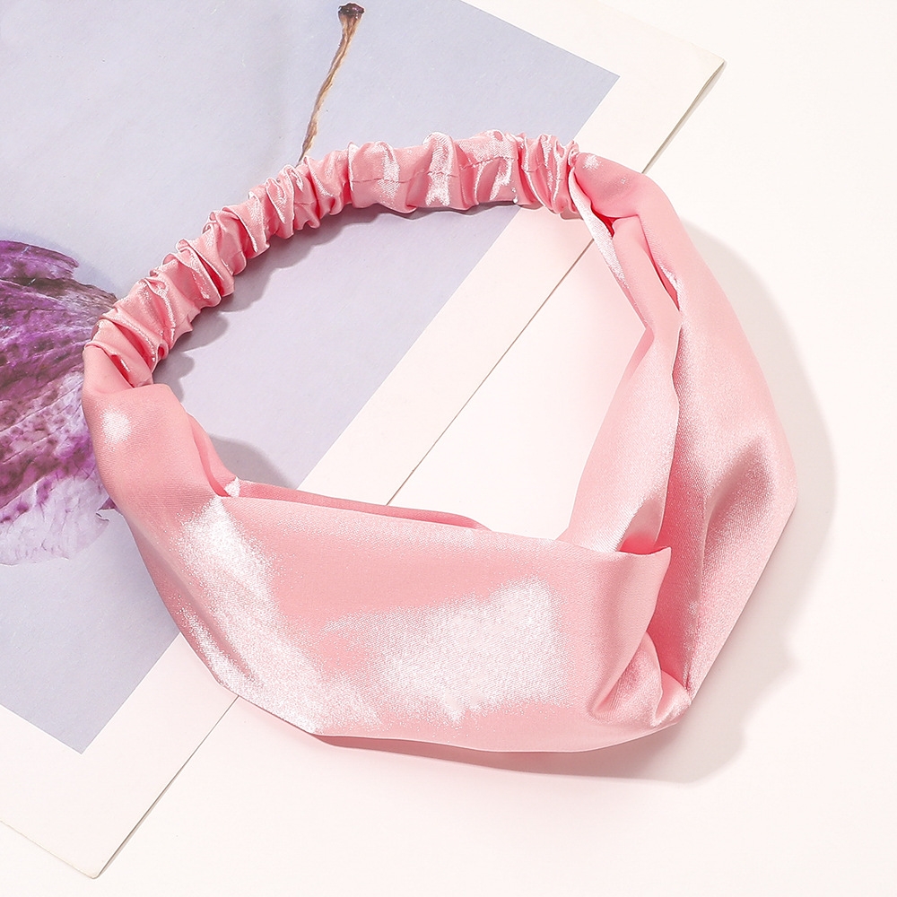 Solid Color Cross Knotted Headband Satin Headwear Elegant - Temu