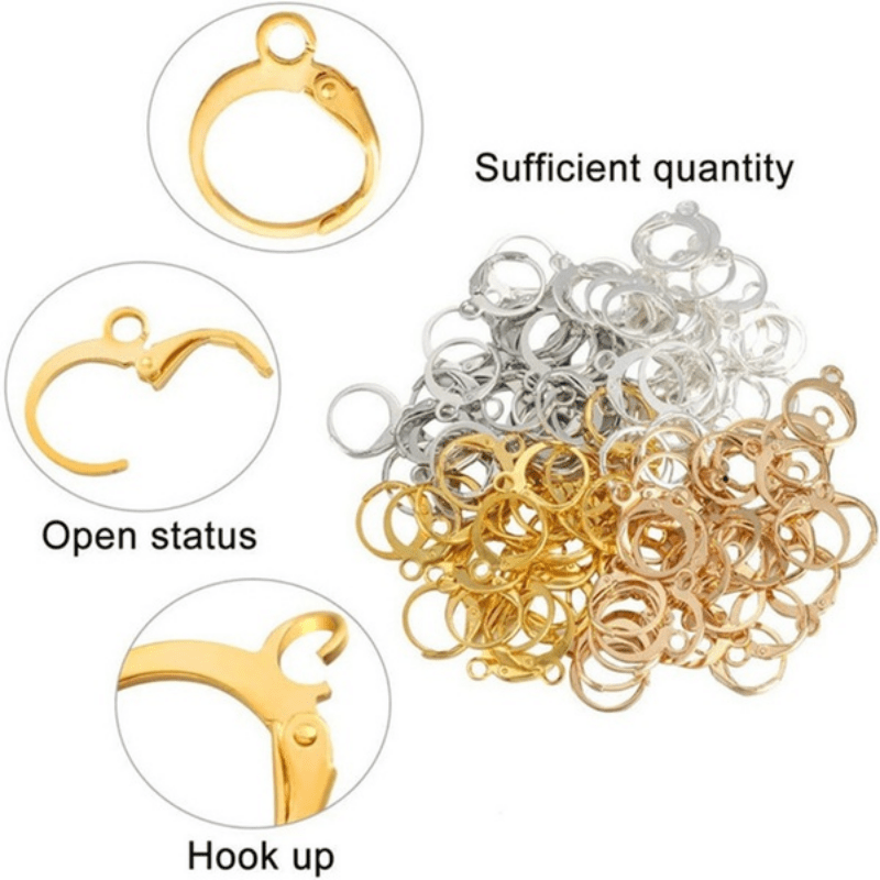 New V-shaped Earring French Earring Hooks Findings Ear Hook Wire Settings  Base Settings For Jewelry Making Earrings Accessories