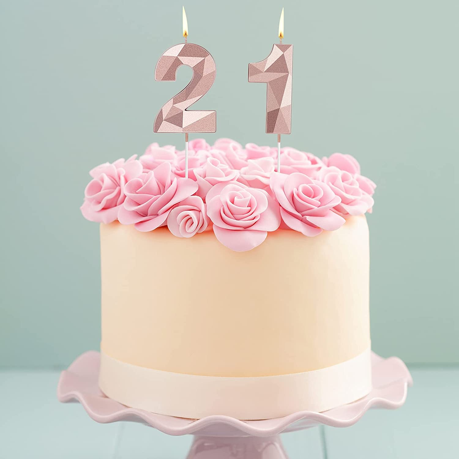  Velas de cumpleaños para pastel número 1, vela de cumpleaños de  oro rosa, una vela, vela de primer cumpleaños, velas 3D con números para  cumpleaños, boda, aniversario, fiesta, decoración de pasteles 