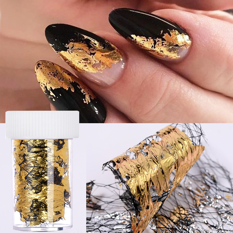 Nail Foil 3d Sparking Golden Silvery Flakes For Nails,metallic