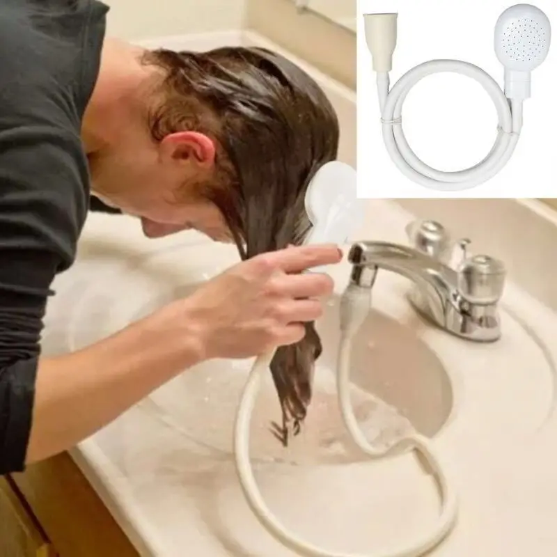 1pc multifunctional shower sprinkler simple drain filter hose sink wash head shower extender bathroom accessories tools details 0