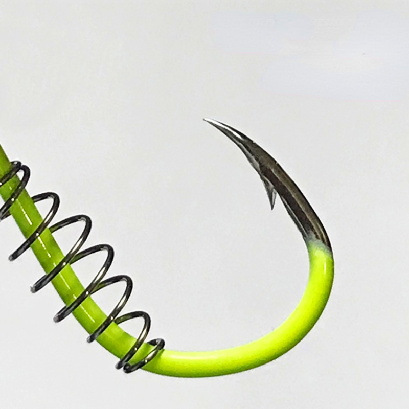 Fluorescent Green High Carbon Steel Fishing Hook Set 8# 13# - Temu