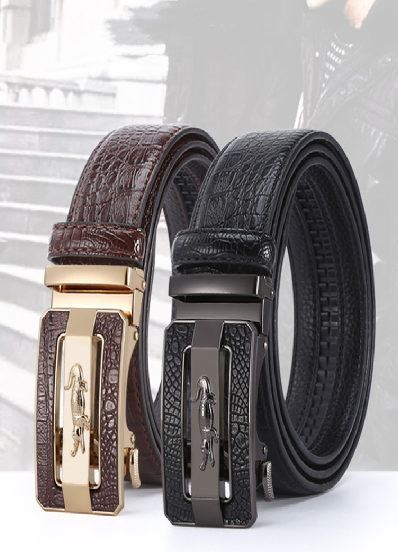 Men's Genuine Leather Belt Automatic Buckle Business Suit Waist