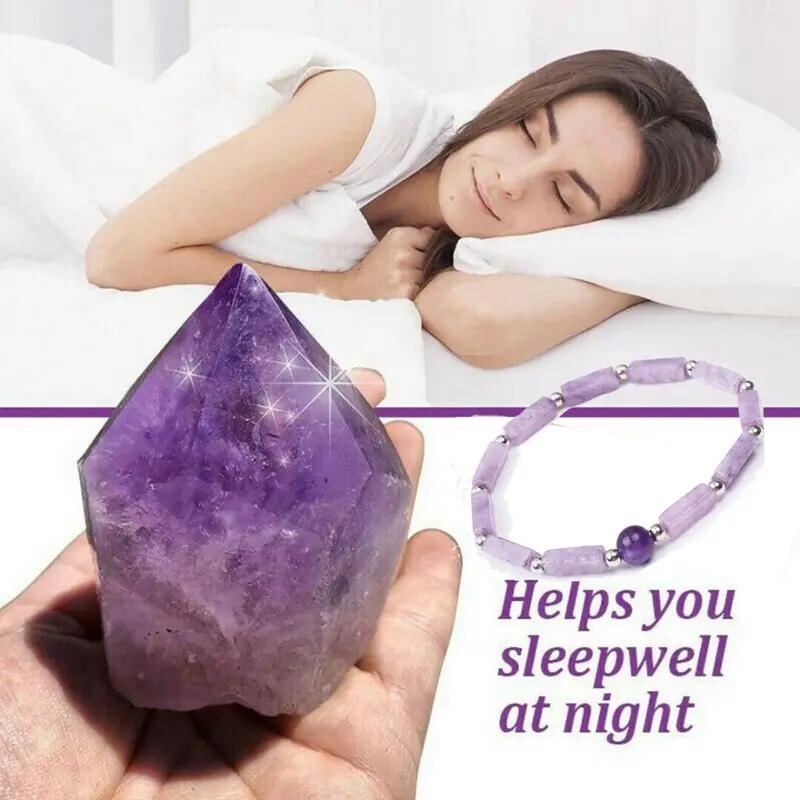 1pc natural amethyst body purification bracelet stone energy bracelet womens bracelet fatigue relief healing crystal details 1