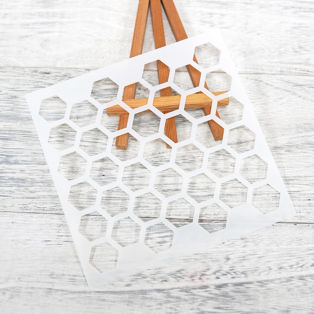 Honeycomb Shape Formed By Regular Hexagon Stencil Diy Wall - Temu