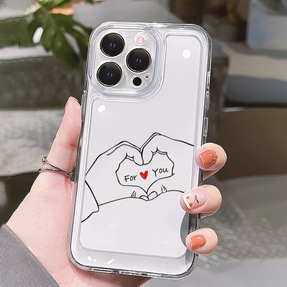 Simple Pattern Transparent Black Lens All-inclusive Phone Case For