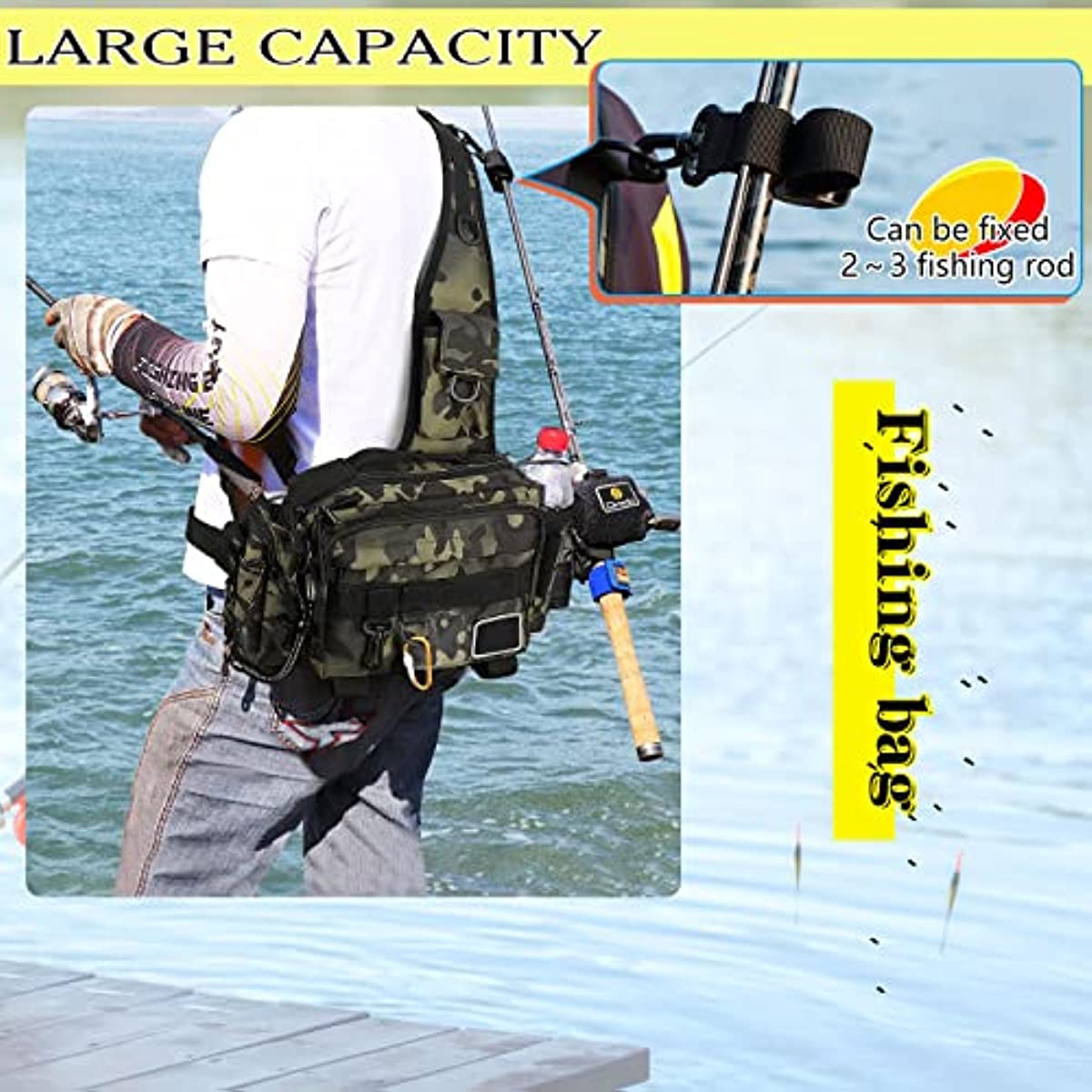 Thickened Waterproof Camouflage Fishing Lure Bag Foldable - Temu