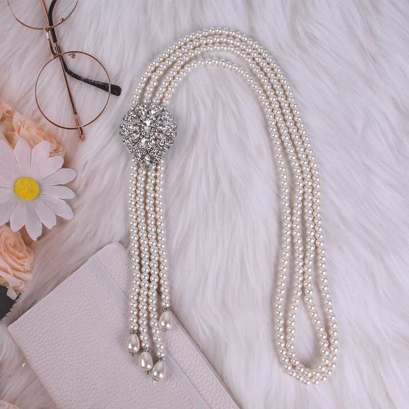 Double Layered Imitation Pearl Necklace Elegant Simple Style for Women Party Neck Accessories,Temu