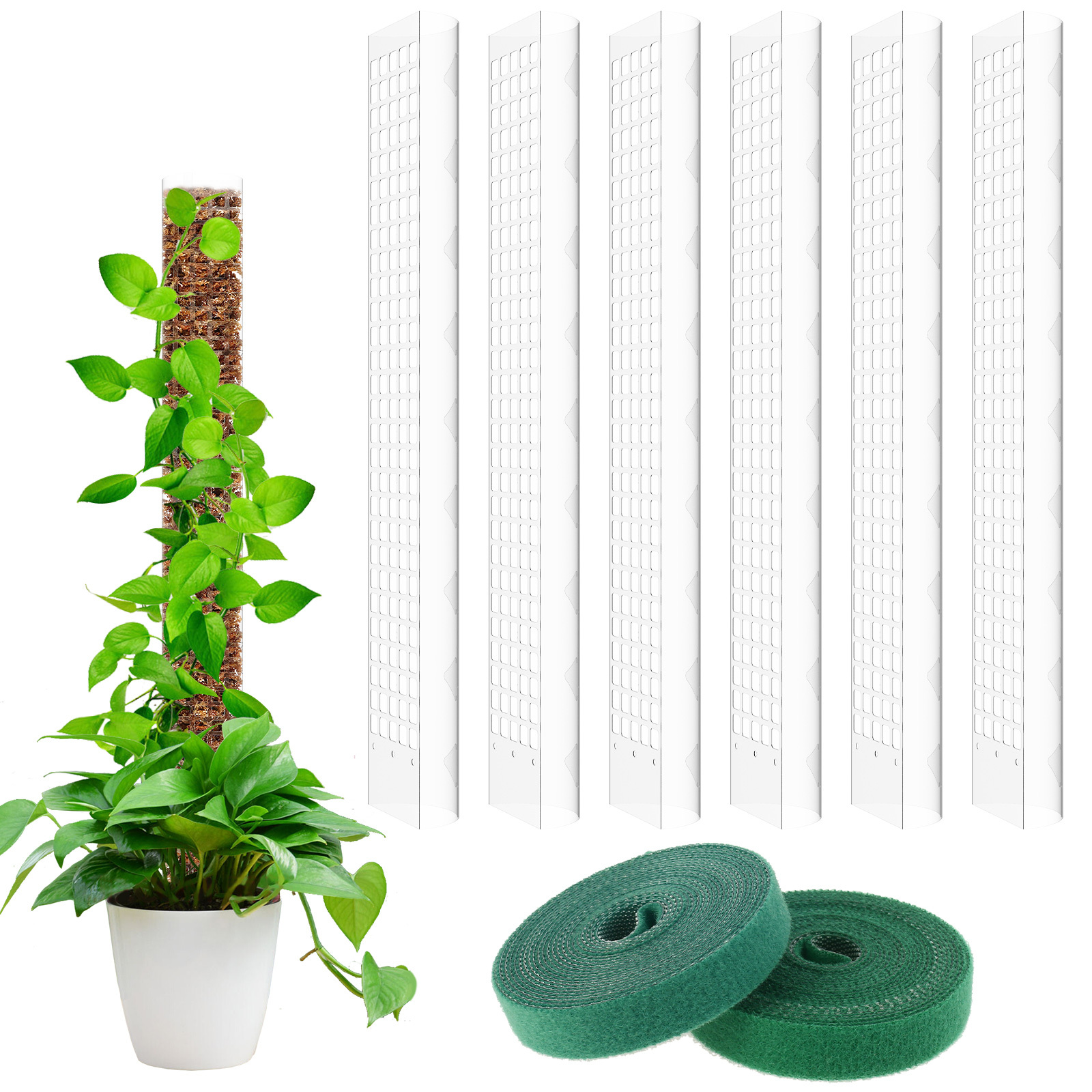 3Pcs Poteau de mousse pour plantes grimpantes, support d'extension, supports  pour palmiers et vignes, balcon intérieur, décoration de jardin 40cm