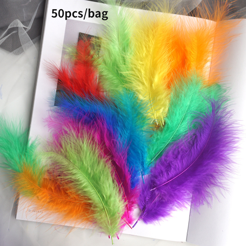 10Pcs Multicolor Real Ostrich Feathers Bulk Handicraft for Wedding
