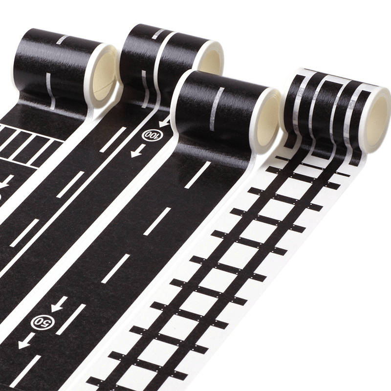 Traffic Railway Train Road Design Paper Washi Tape - Temu